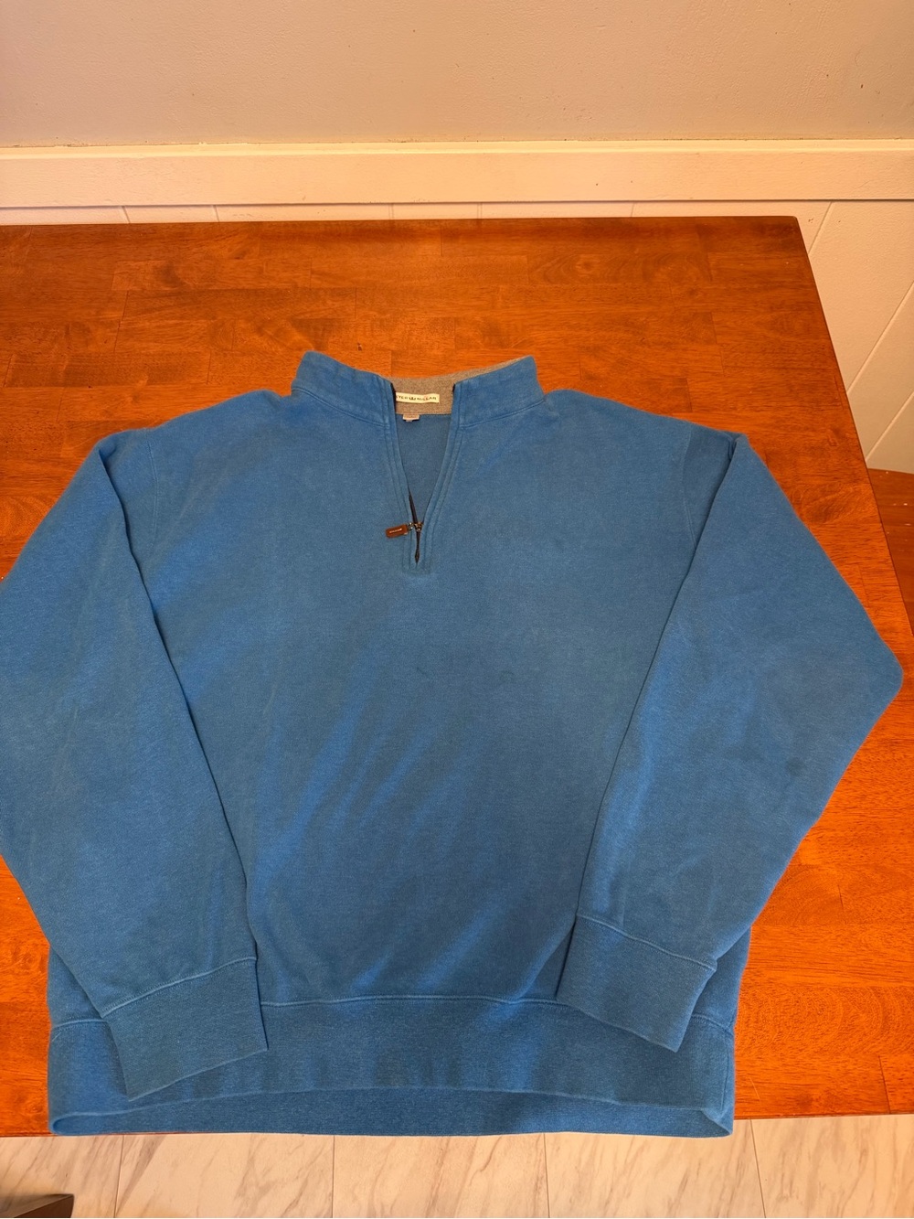 Peter Millar Men's Blue Half-Zip Fleece Pullover